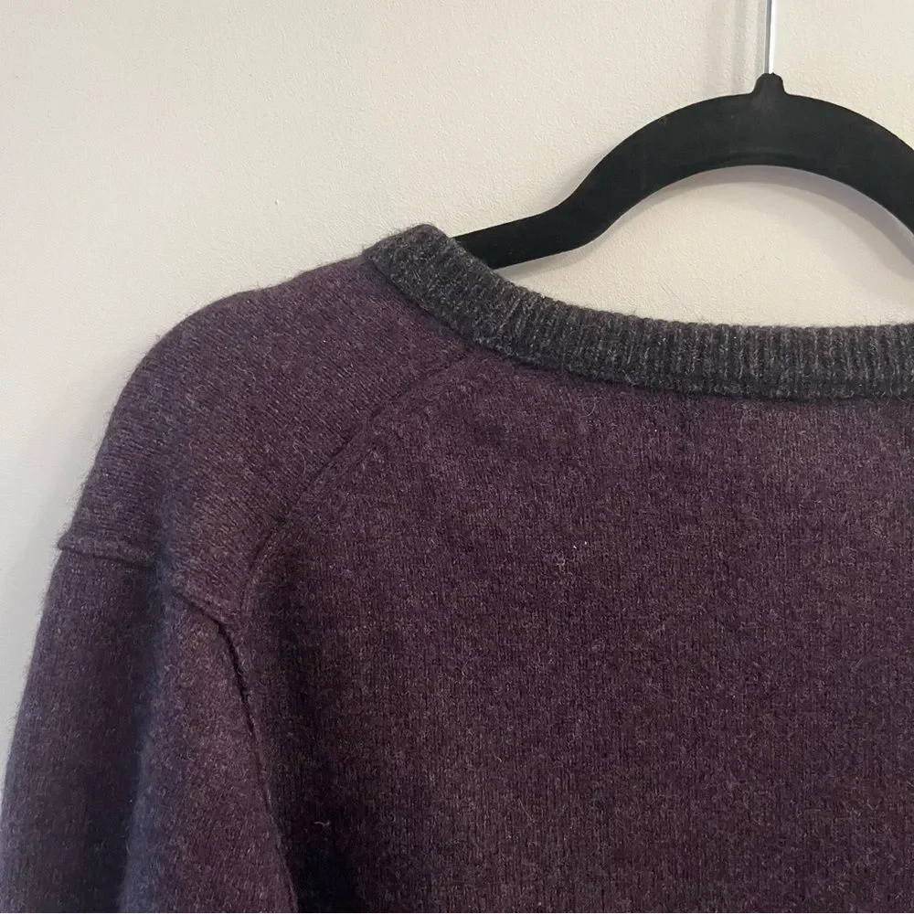 Banana Republic Filpucci Men’s Merino Wool Crewneck Sweater Sz L Purple and Grey